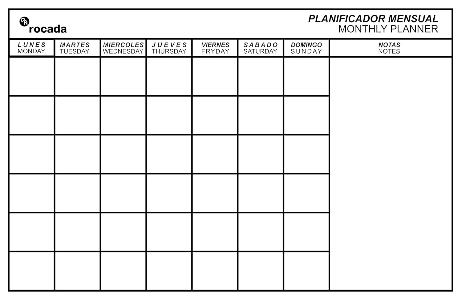 5 x 45.3 inch white monthly planner